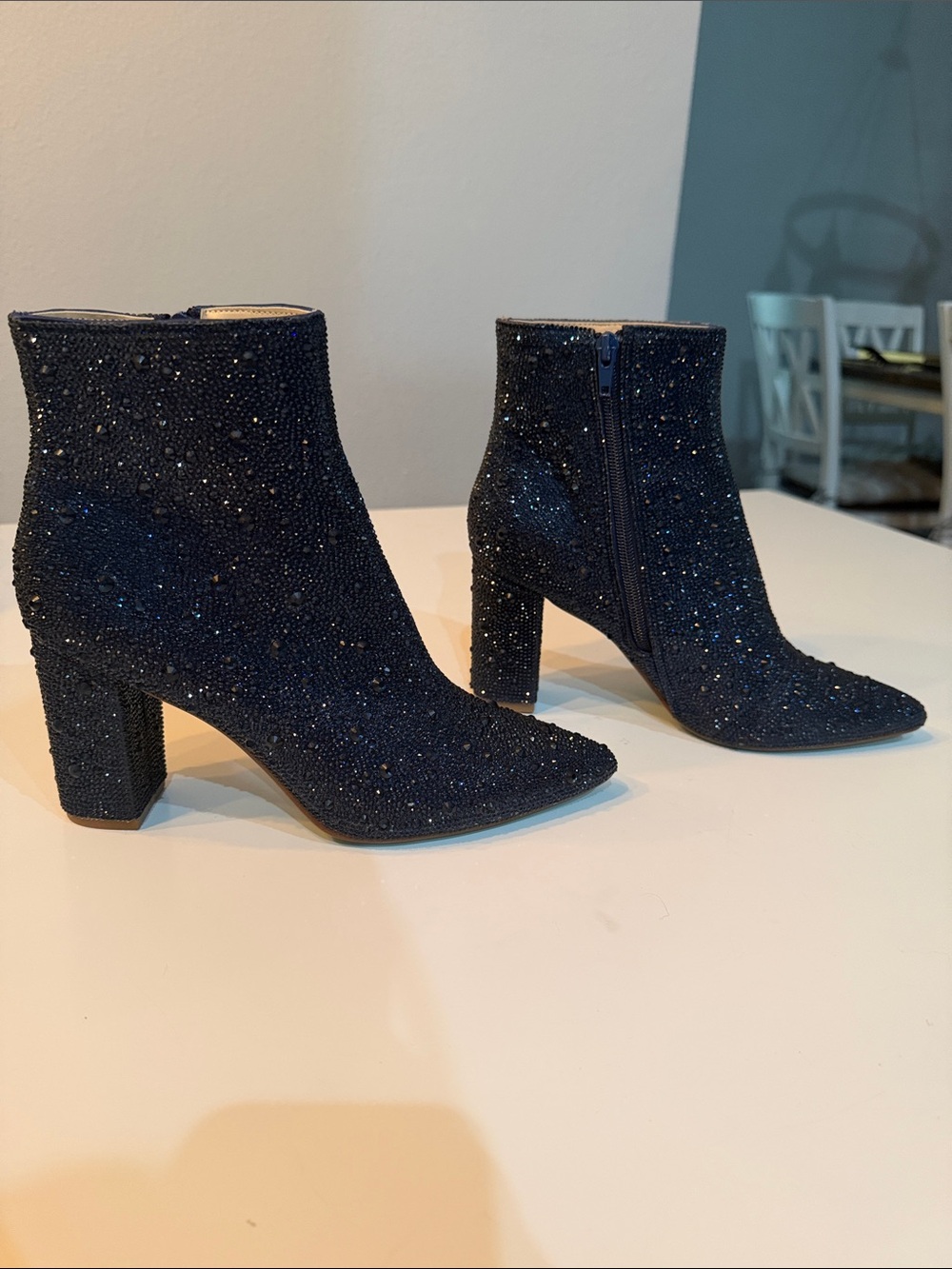 NWOT Betsey Johnson Navy Cady Ankle Boots - Picture 4 of 5